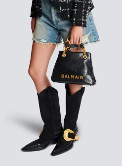 1945 Soft Crinkled Leather Tote Bag-Balmain Fashion
