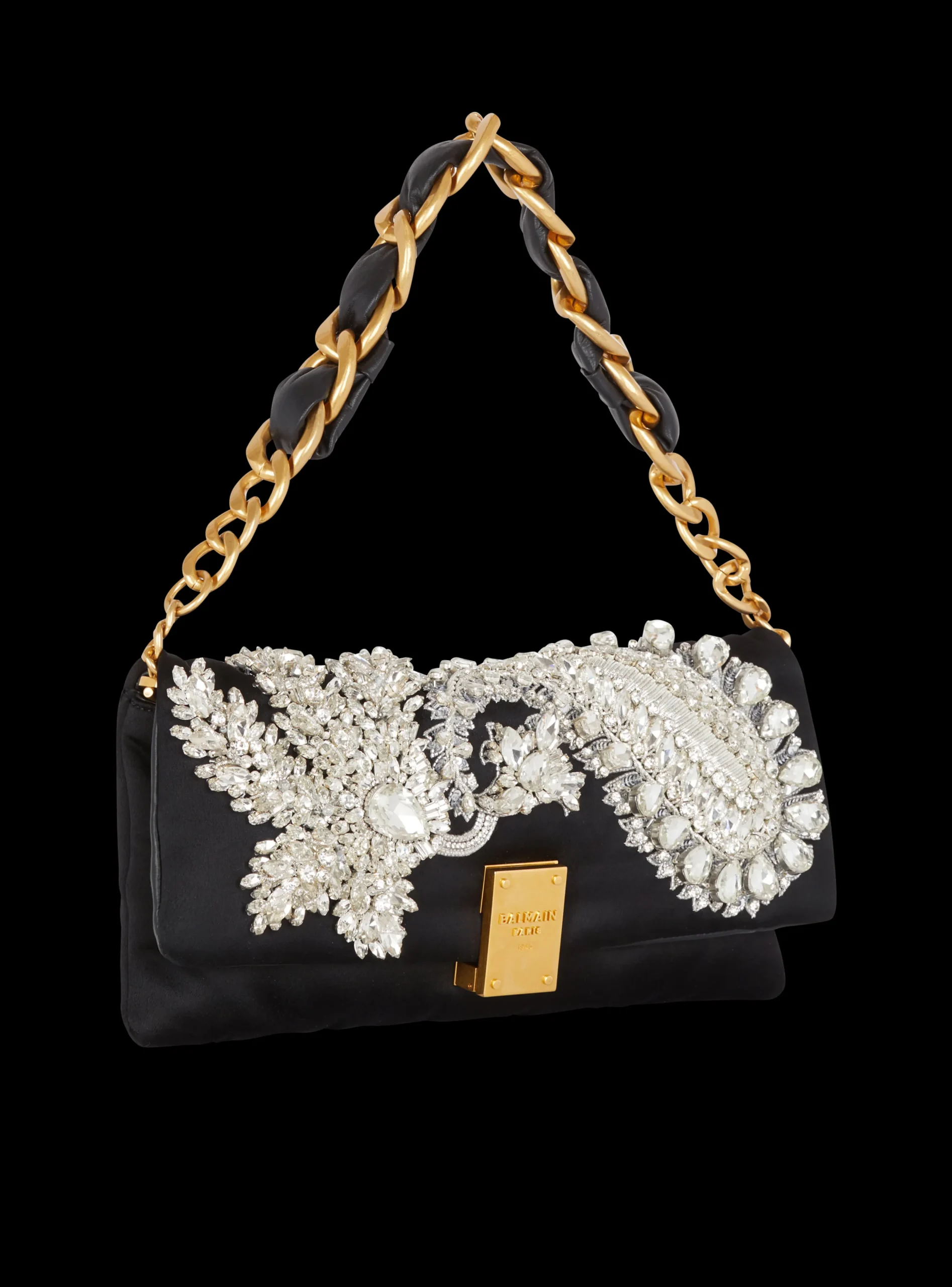 1945 Soft Embroidered Satin Clutch-Balmain Clearance