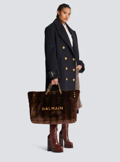 1945 Soft Faux Fur Tote Bag-Balmain Shop
