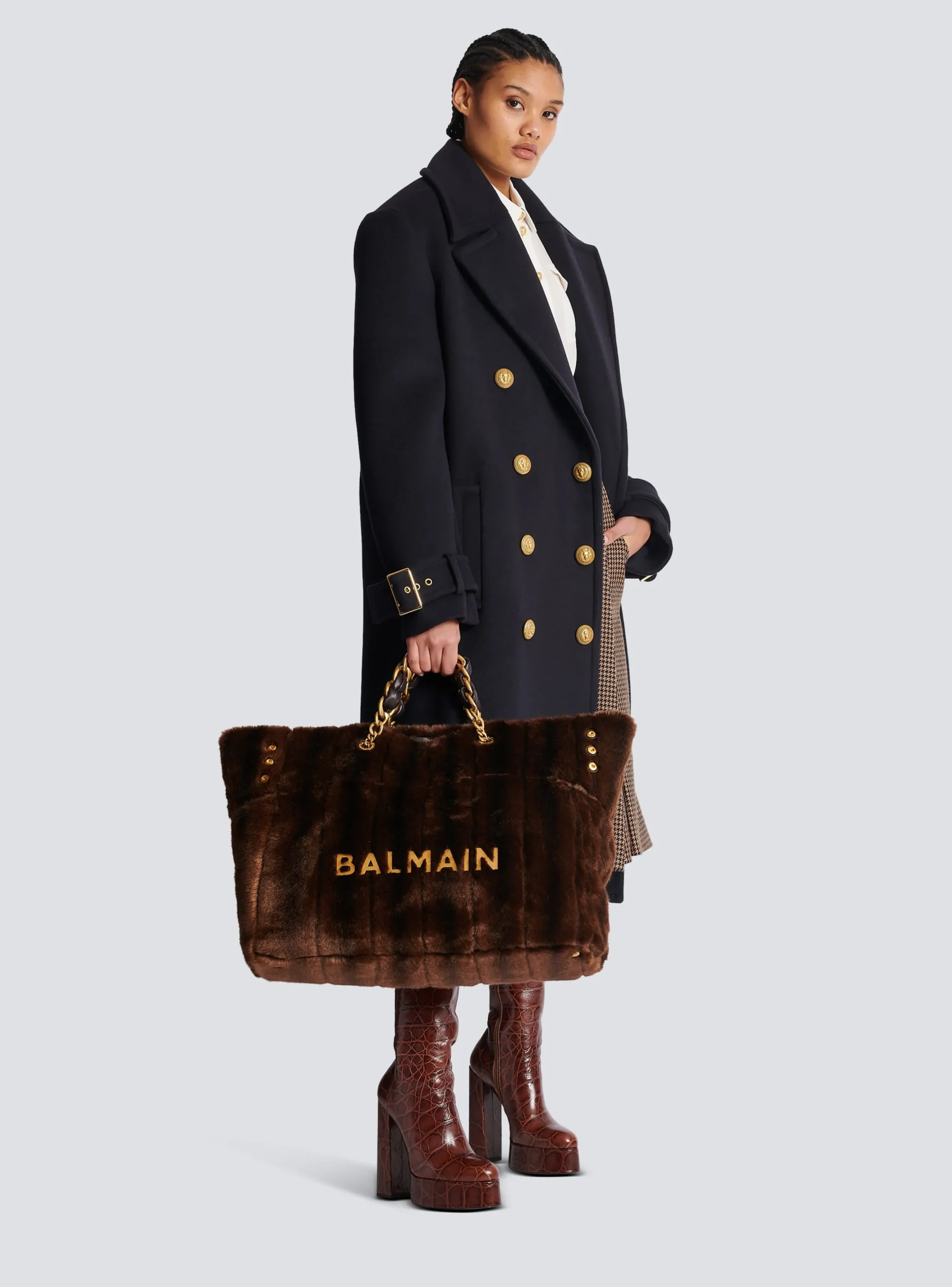 1945 Soft Faux Fur Tote Bag-Balmain Shop