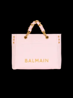 1945 Soft Tote Bag In Embossed Grained Calfskin With A PB Labyrinth Monogram-Balmain Fashion