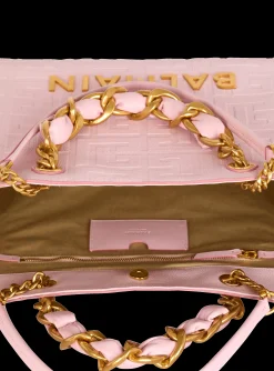 1945 Soft Tote Bag In Embossed Grained Calfskin With A PB Labyrinth Monogram-Balmain Fashion