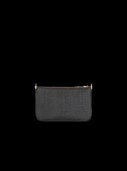 1945 Soft Zipped Mini Bag In Embossed Grained Calfskin With A PB Labyrinth Monogram-Balmain Cheap