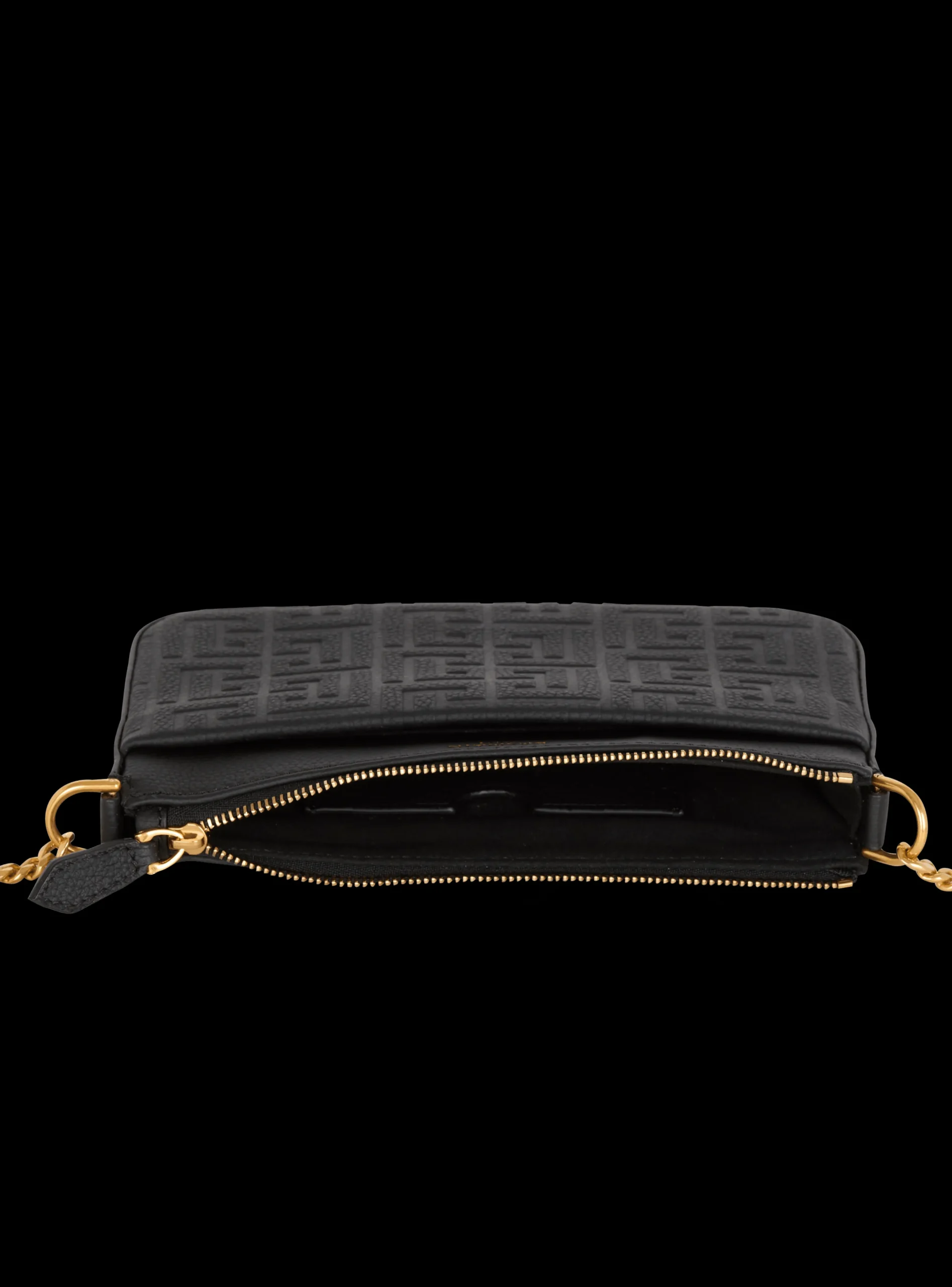 1945 Soft Zipped Mini Bag In Embossed Grained Calfskin With A PB Labyrinth Monogram-Balmain Cheap