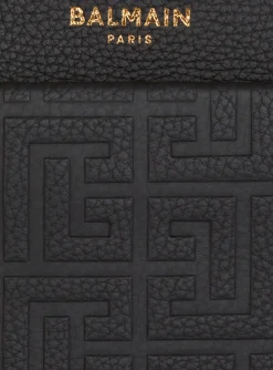 1945 Soft Zipped Mini Bag In Embossed Grained Calfskin With A PB Labyrinth Monogram-Balmain Cheap