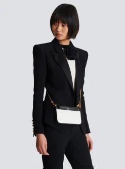 1945 Soft Zipped Mini Bag In Embossed Leather-Balmain Sale
