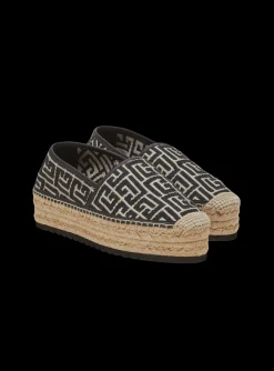 Alex Espadrilles With Jacquard Monogram-Balmain Clearance