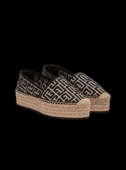 Alex Espadrilles With Jacquard Monogram-Balmain Cheap