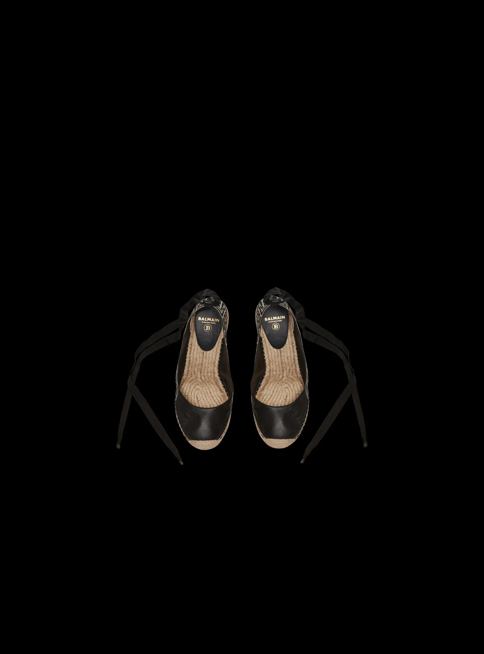 Alex Monogram Jacquard And Leather Espadrilles-Balmain Discount
