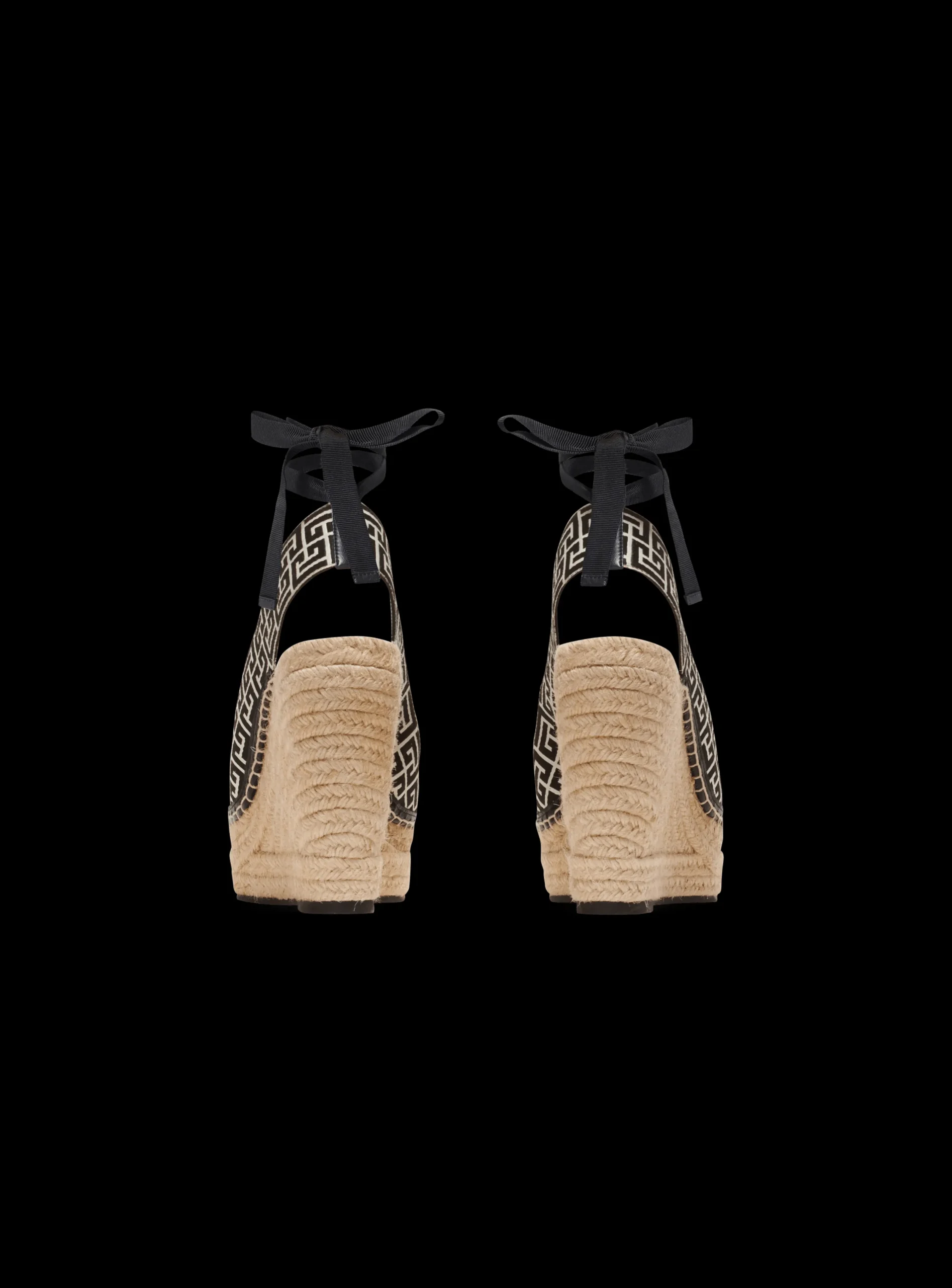 Alex Monogram Jacquard And Leather Espadrilles-Balmain Discount