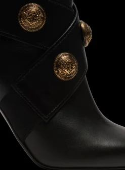 Alma Leather Ankle Boots-Balmain Discount