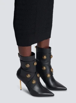 Alma Leather Ankle Boots-Balmain Discount