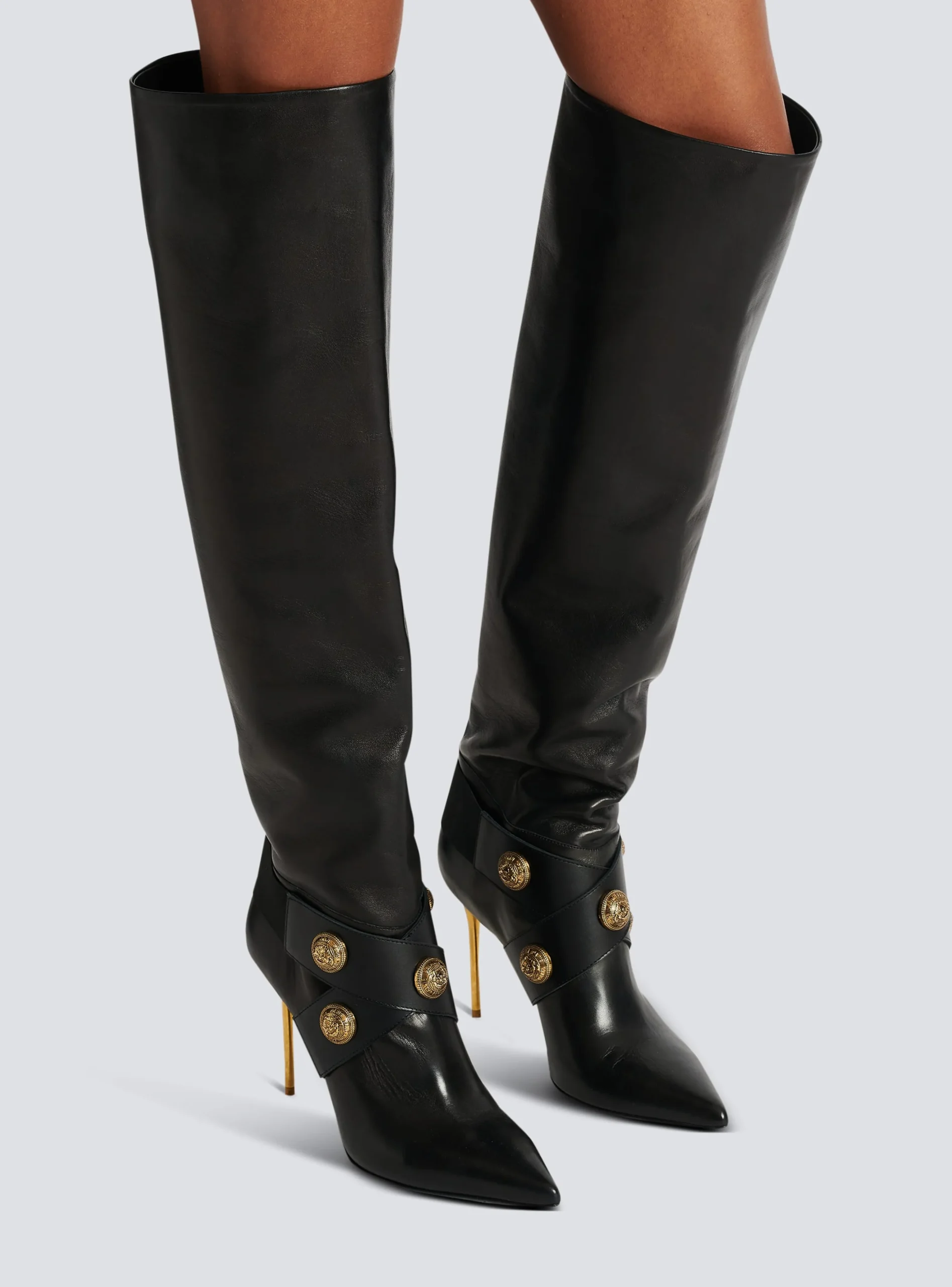 Alma Leather Boots-Balmain Fashion