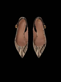 Alma Snakeskin-effect Leather Slingbacks-Balmain Outlet