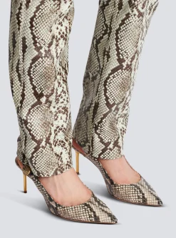 Alma Snakeskin-effect Leather Slingbacks-Balmain Outlet