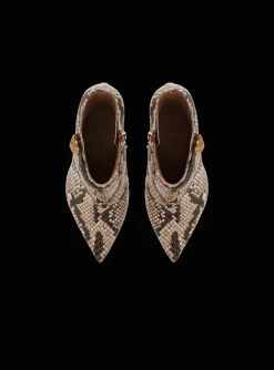Alma Snakeskin-effect Leather Ankle Boots-Balmain Shop