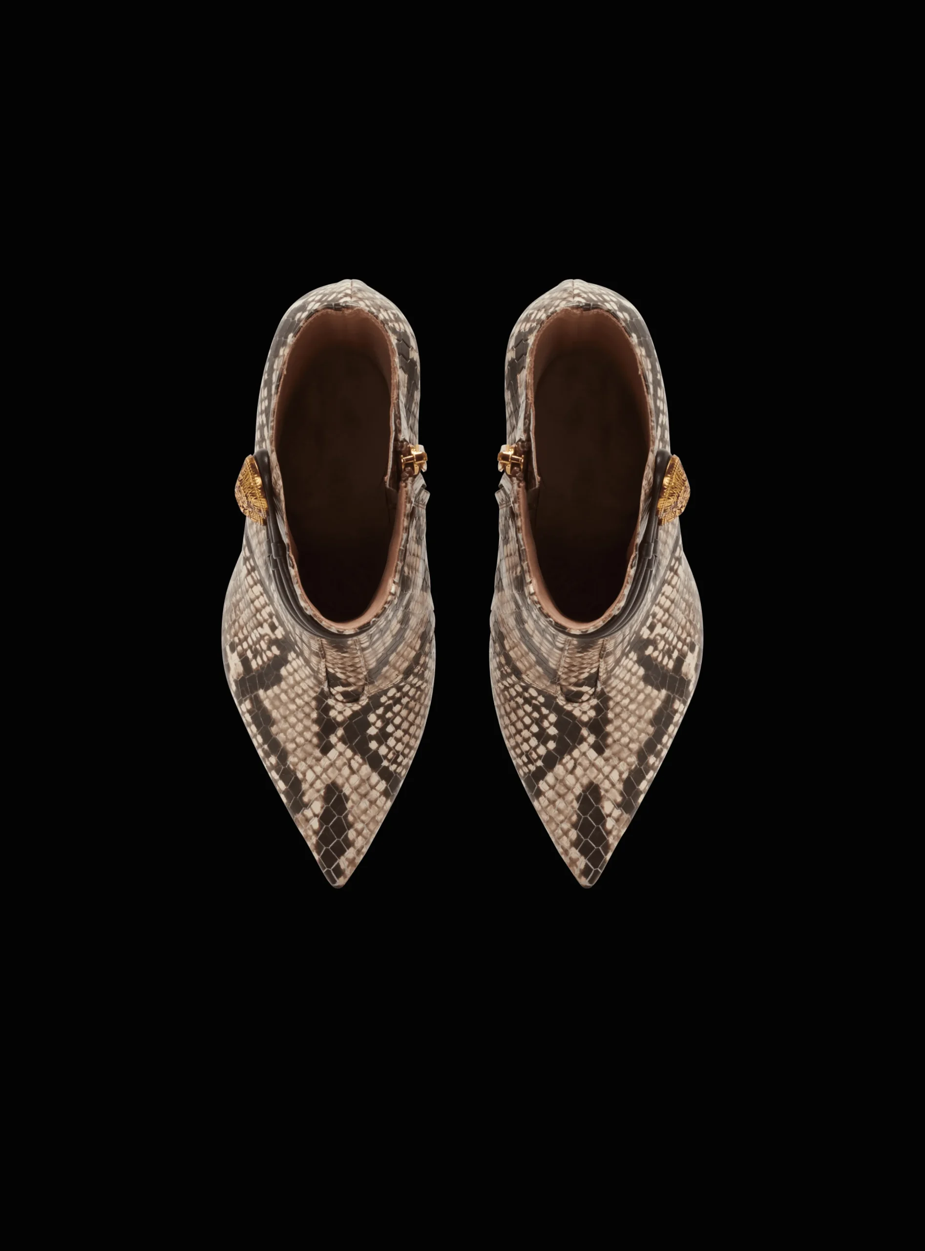 Alma Snakeskin-effect Leather Ankle Boots-Balmain Shop