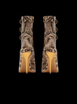 Alma Snakeskin-effect Leather Ankle Boots-Balmain Shop
