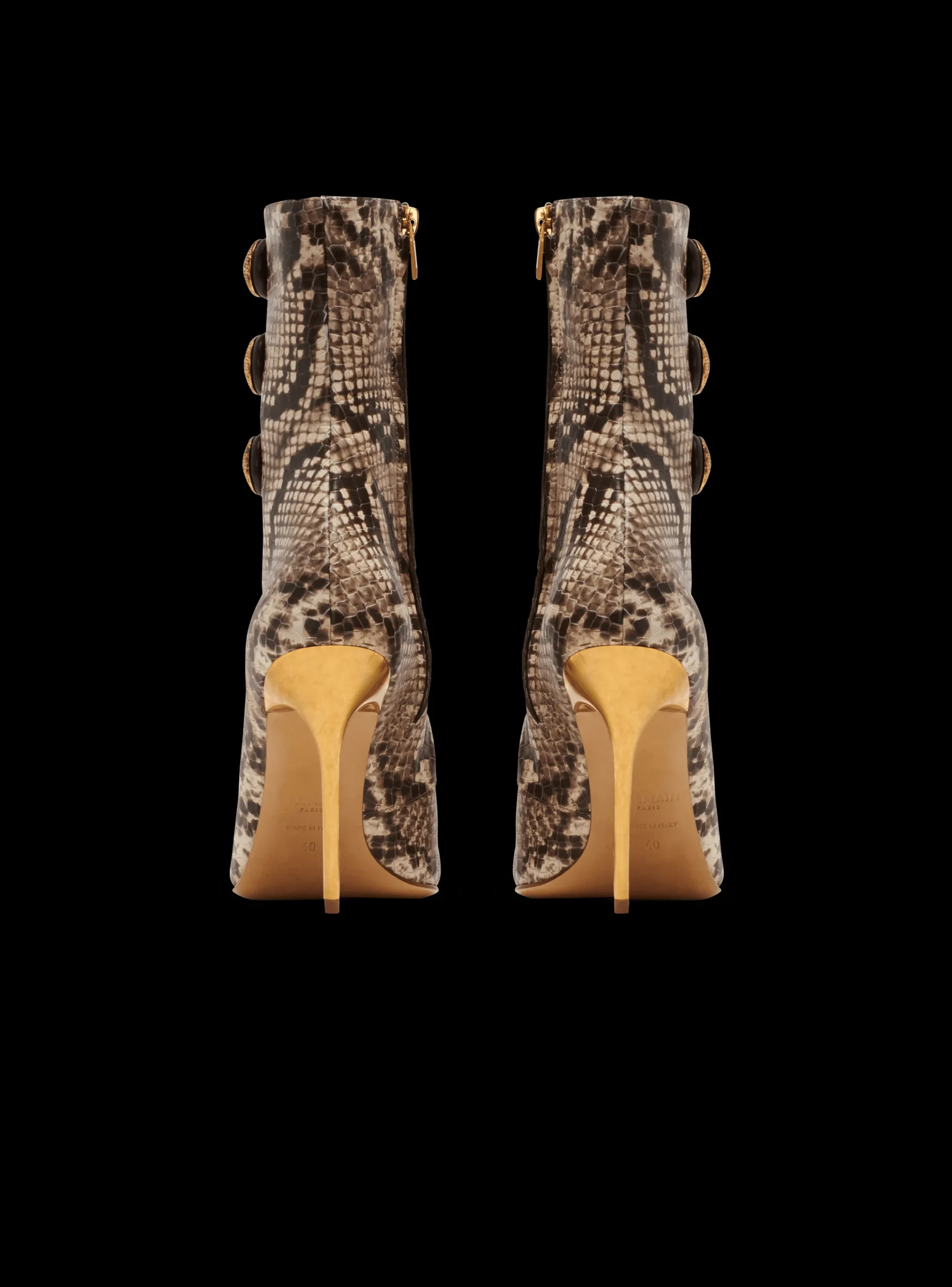 Alma Snakeskin-effect Leather Ankle Boots-Balmain Shop