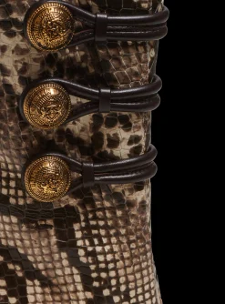 Alma Snakeskin-effect Leather Ankle Boots-Balmain Shop