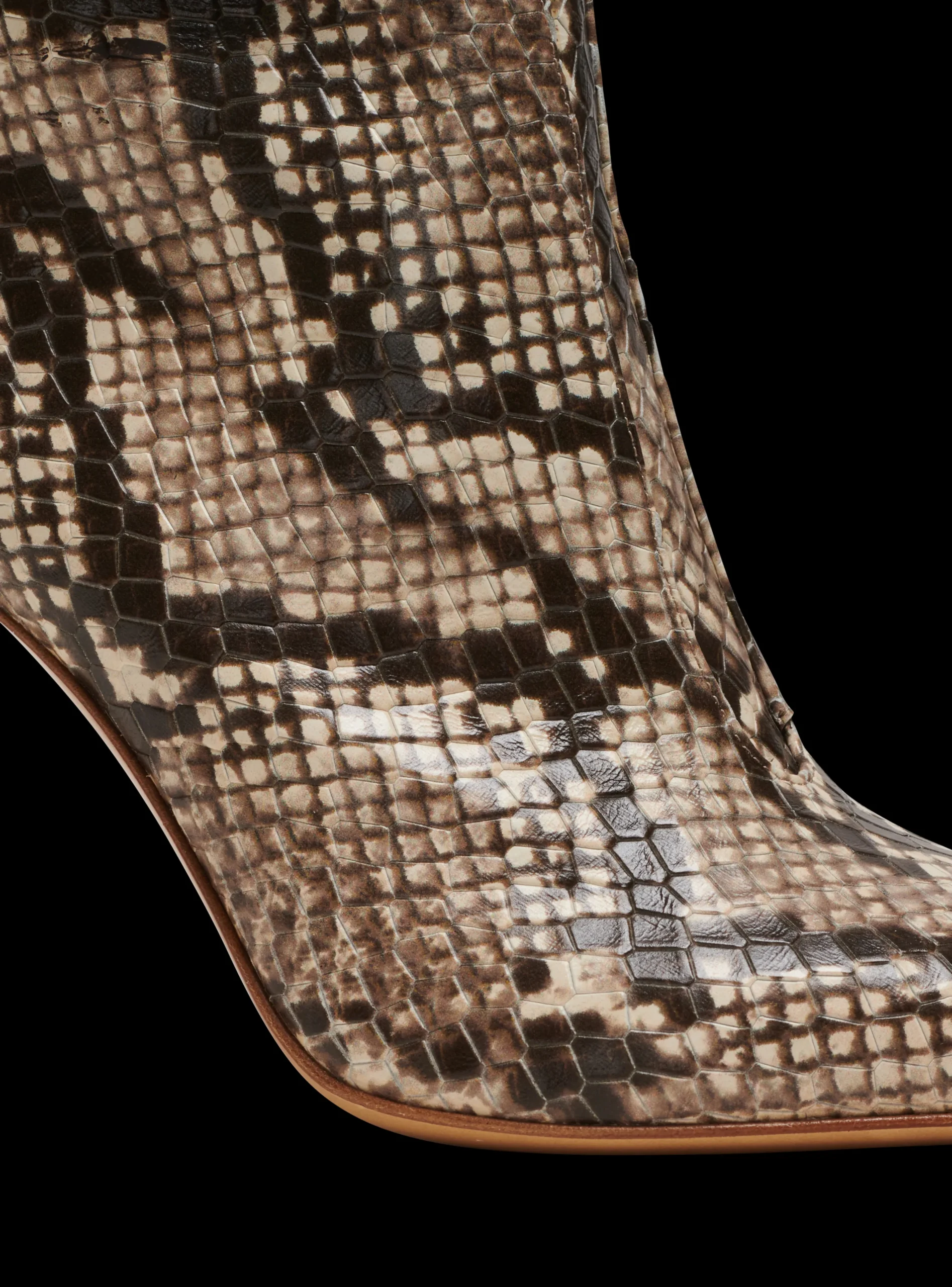 Alma Snakeskin-effect Leather Ankle Boots-Balmain Shop