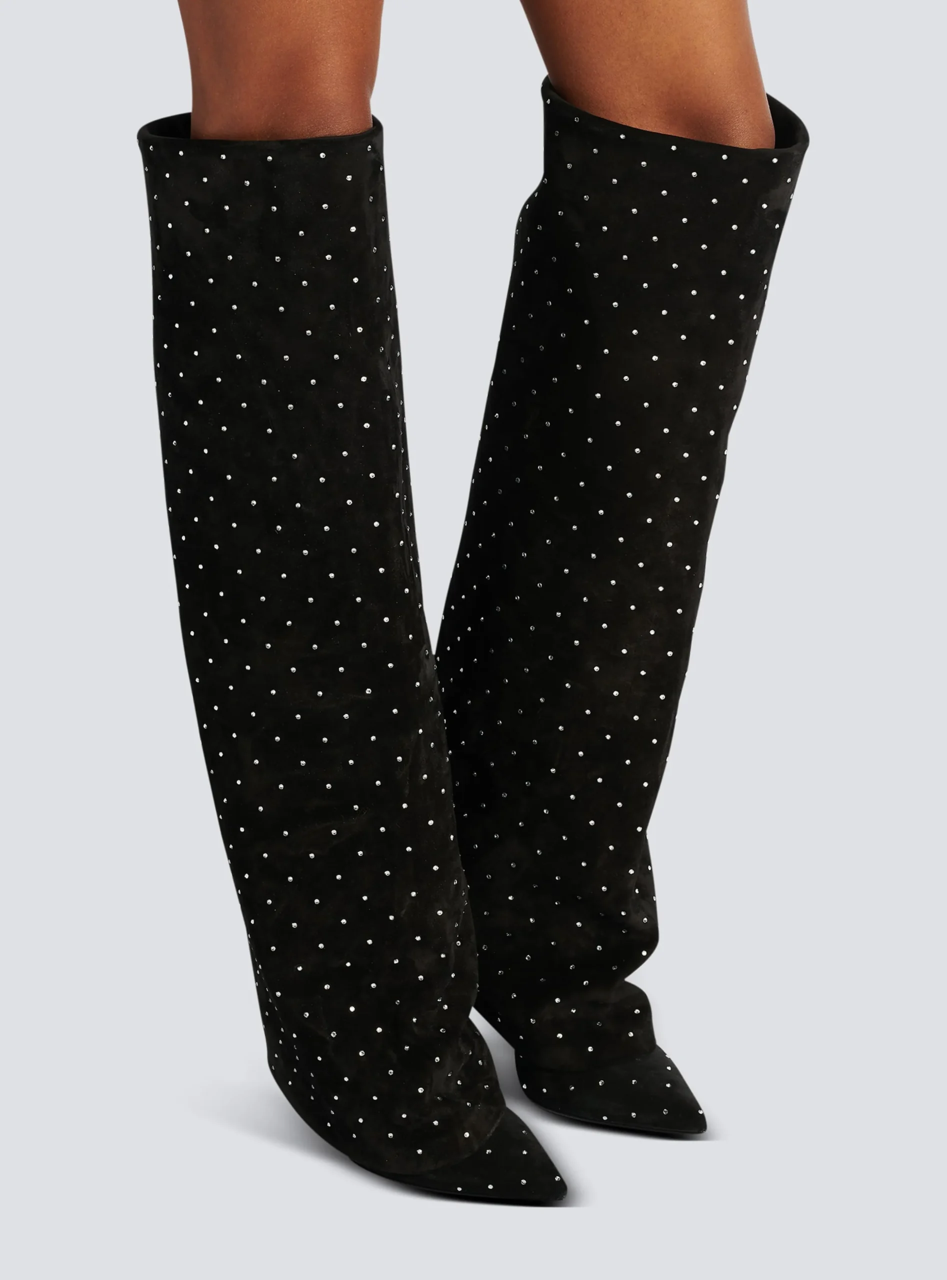 Ariel Suede And Crystal Boots-Balmain Shop