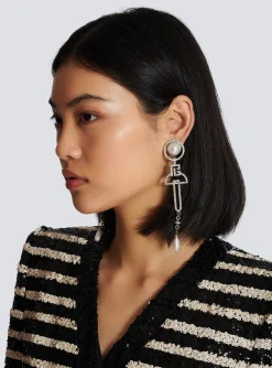 Art Deco Pendant Earrings-Balmain Clearance