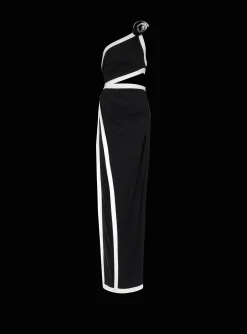Asymmetric Dress With Rose Detail-Balmain Discount
