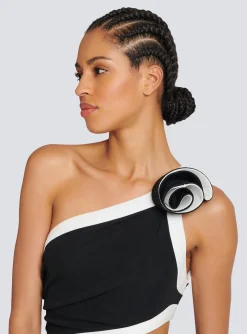 Asymmetric Dress With Rose Detail-Balmain Discount
