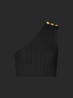Asymmetric Knit Top With Buttons-Balmain Best