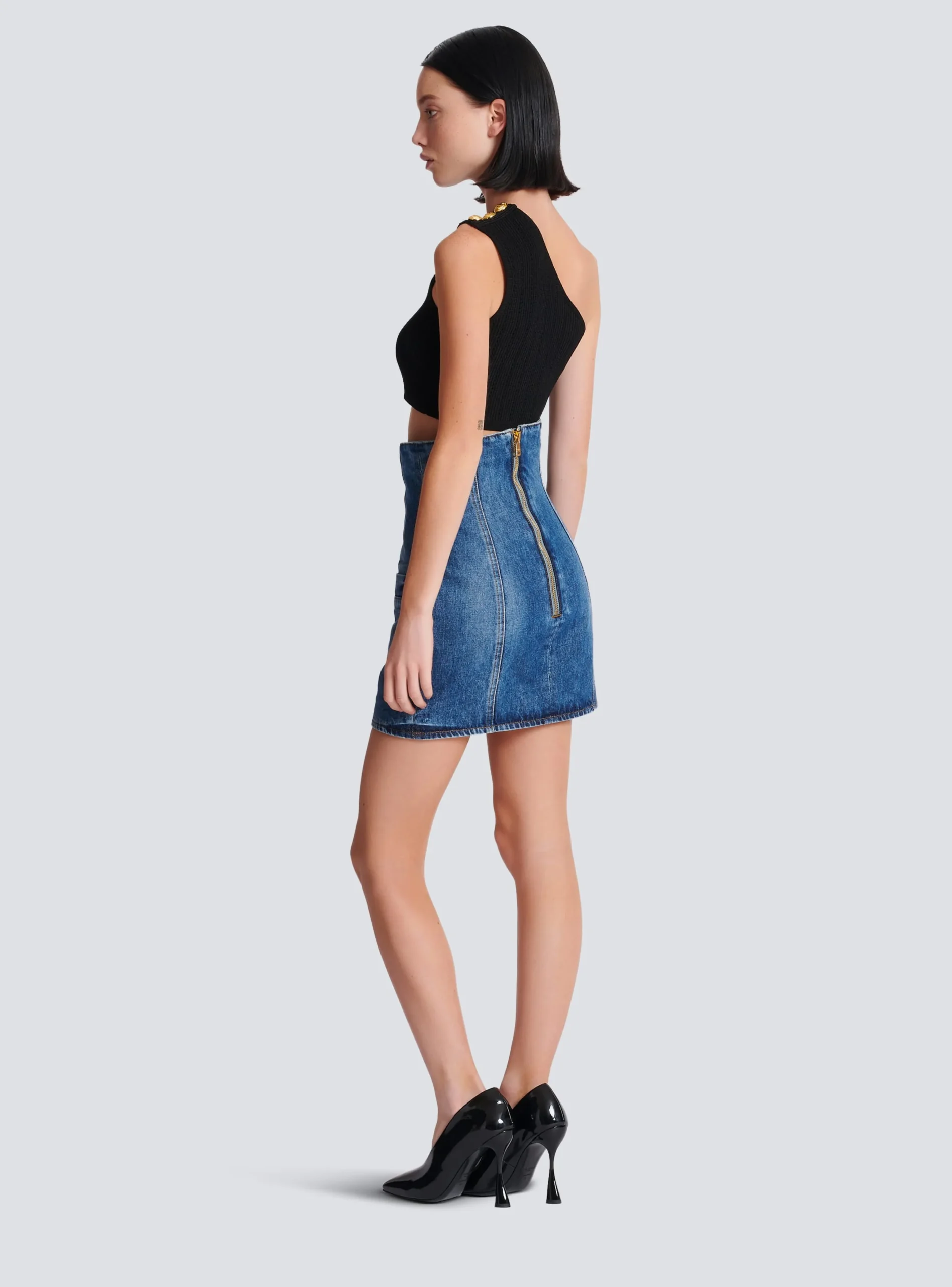 Asymmetric Knit Top With Buttons-Balmain Best