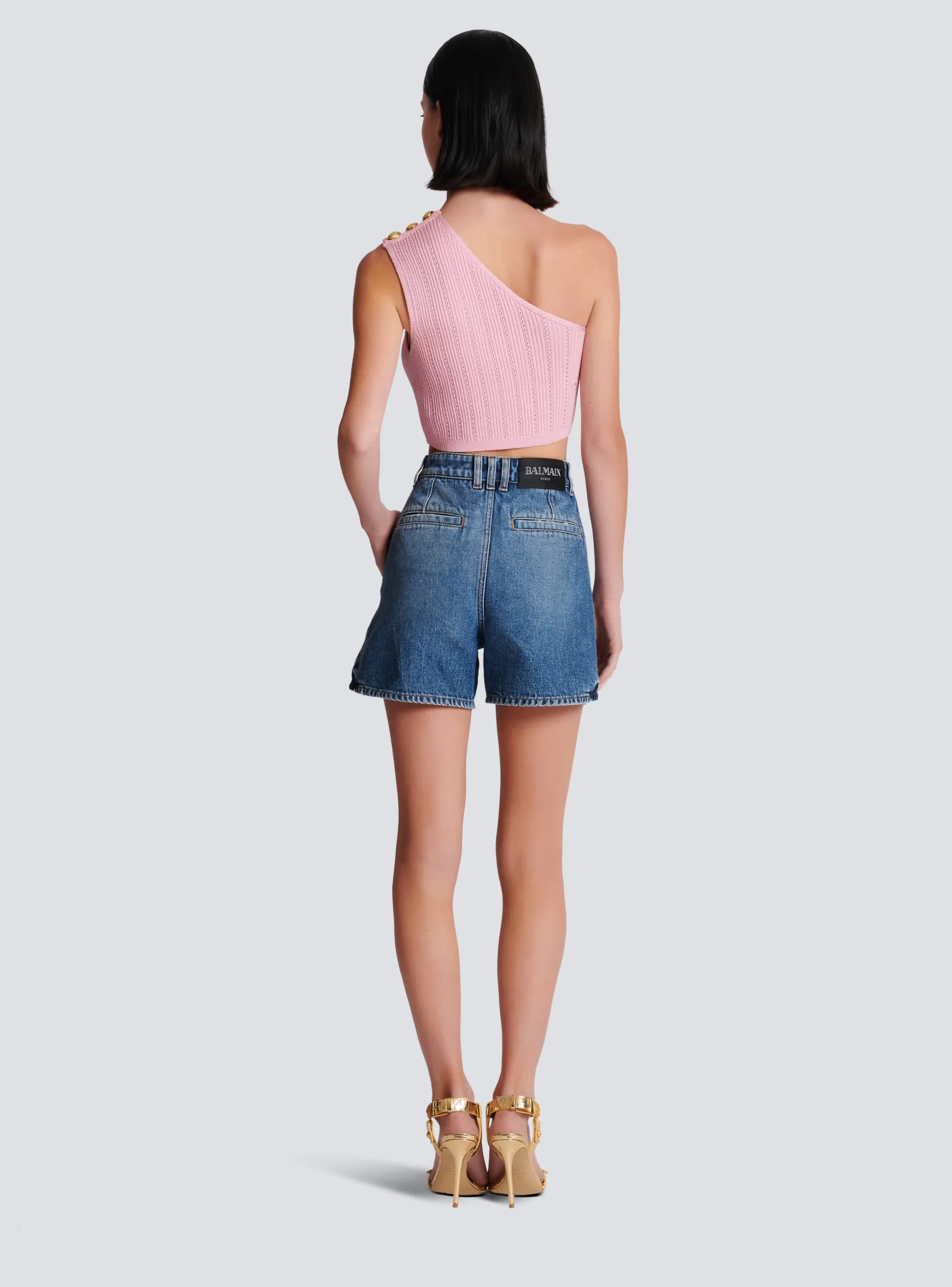 Asymmetric Knit Top With Buttons-Balmain Store