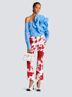 Asymmetric Poplin Shirt With Rose-Balmain Sale