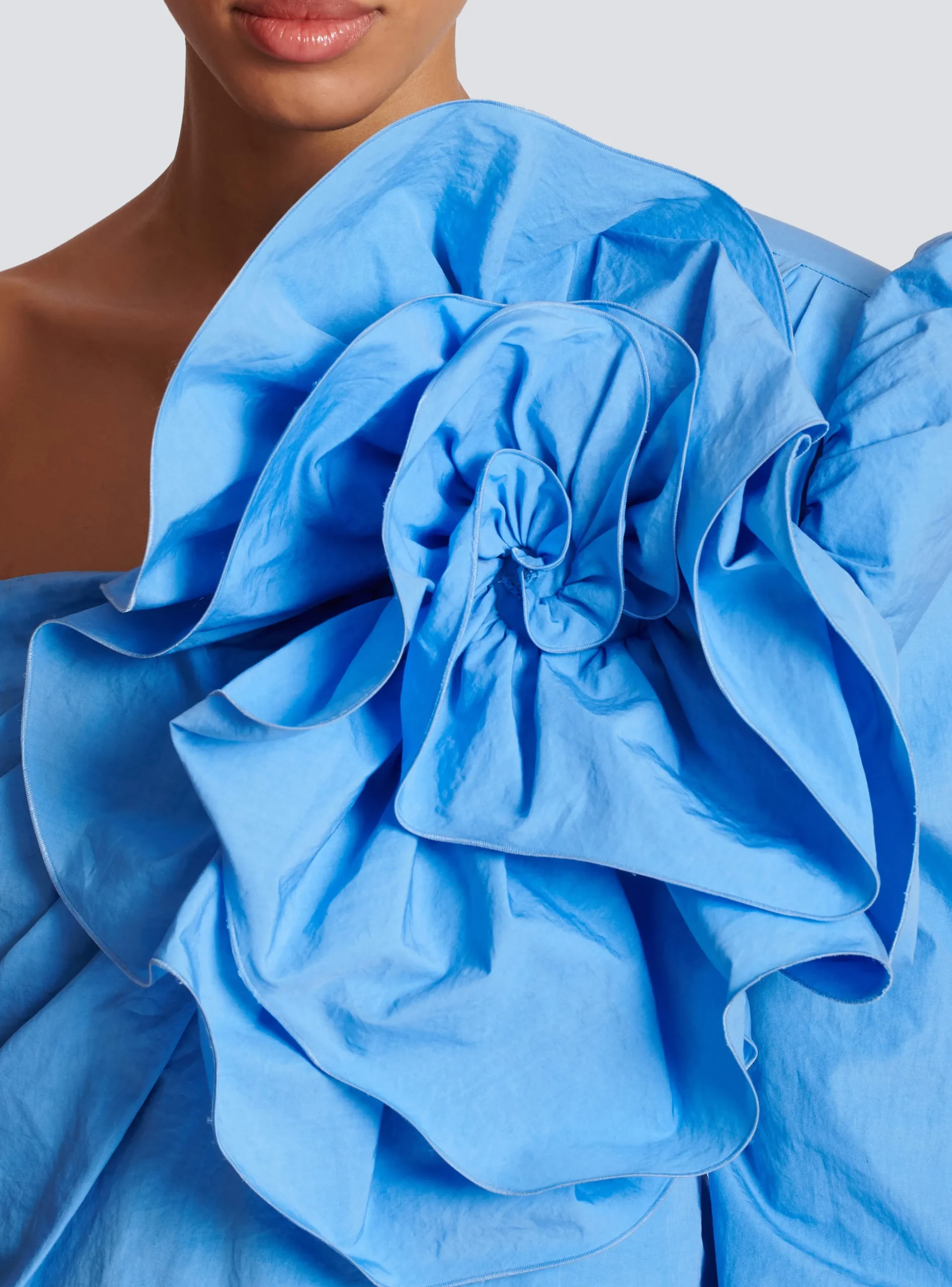 Asymmetric Poplin Shirt With Rose-Balmain Sale