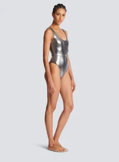 B Metallic Swimsuit-Balmain Cheap