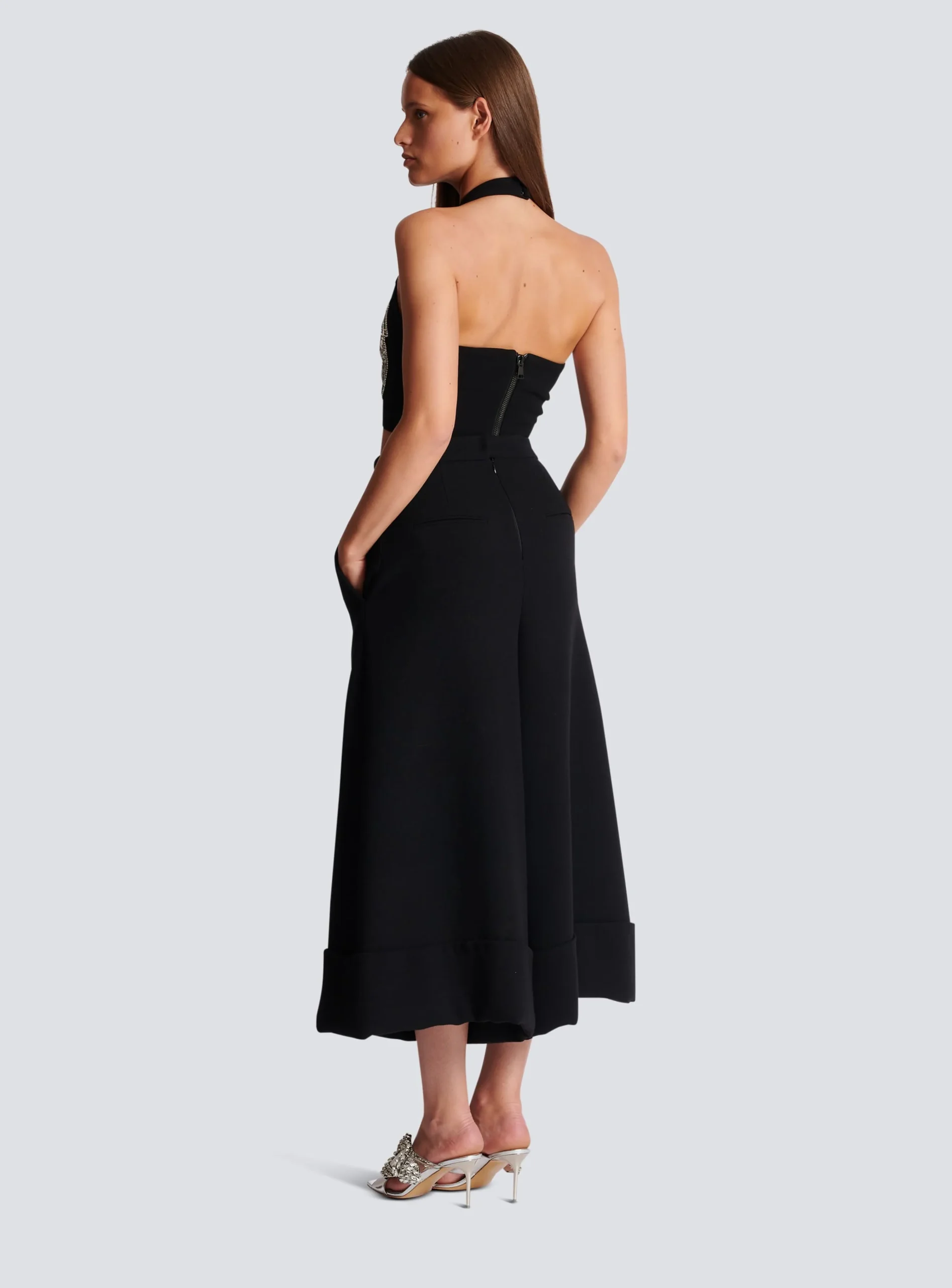 Backless Baroque Embroidered Top-Balmain Cheap
