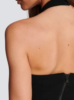 Backless Baroque Embroidered Top-Balmain Cheap