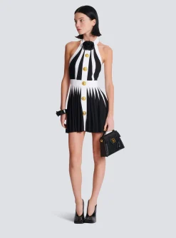 Backless Knit Dress With Rose Detail-Balmain Hot