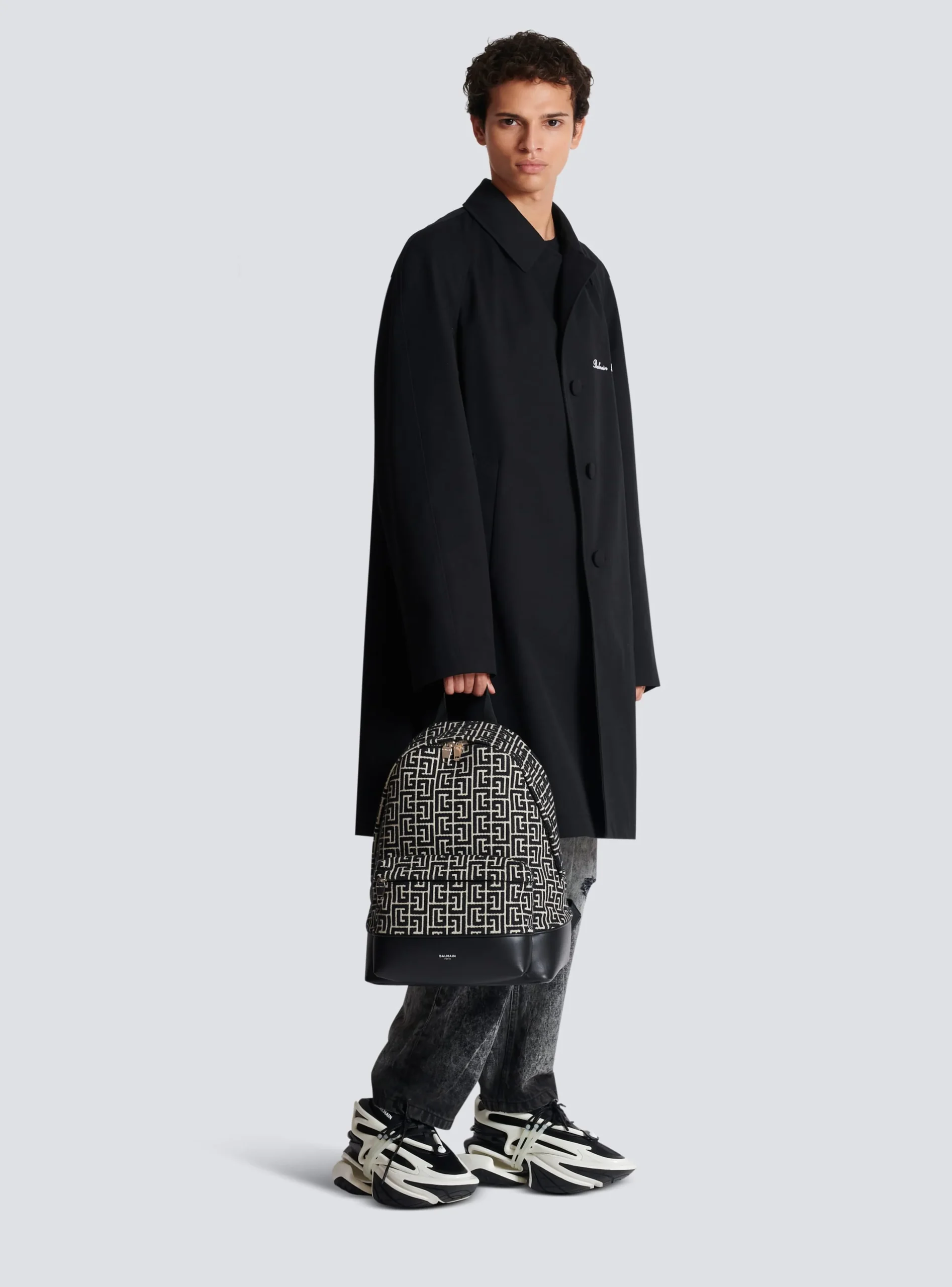 Backpack With Jacquard Monogram-Balmain Hot