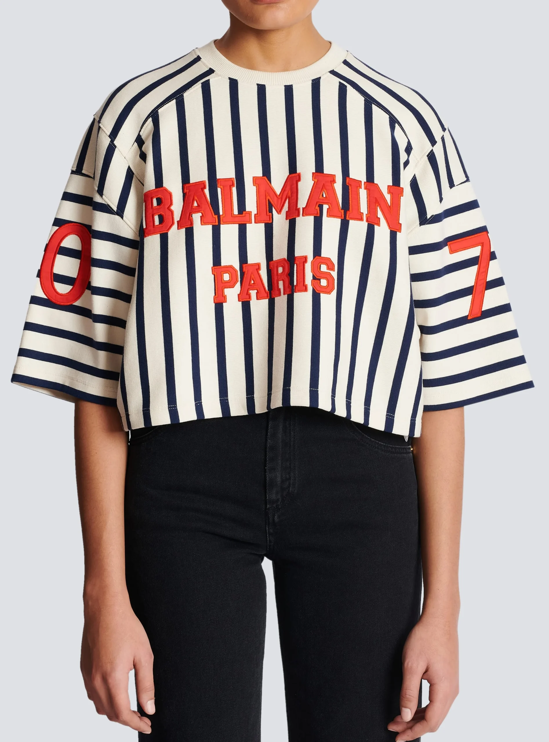 Baseball Cropped T-Shirt-Balmain Online