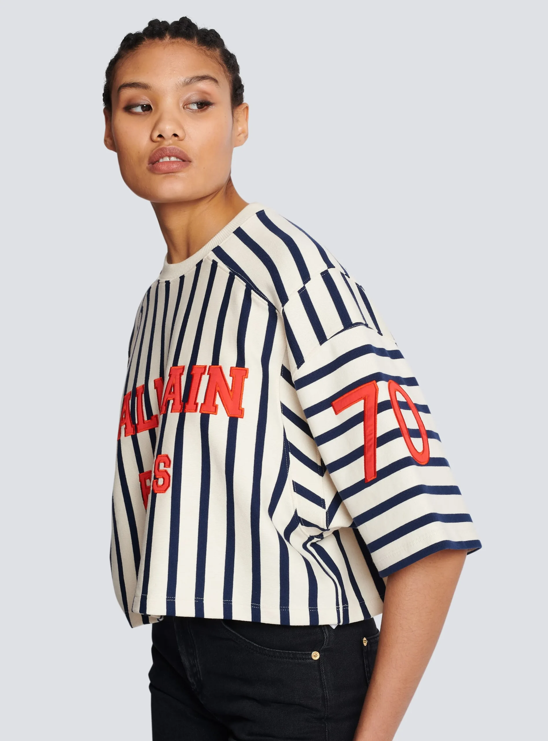 Baseball Cropped T-Shirt-Balmain Online