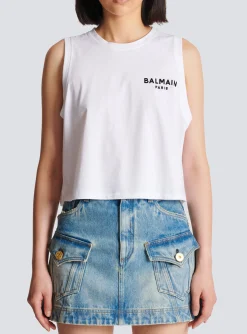 Flocked Tank Top-Balmain Cheap