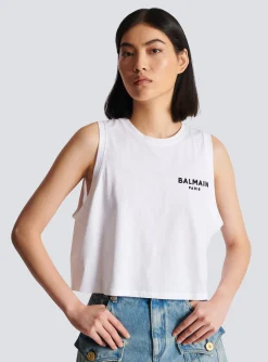 Flocked Tank Top-Balmain Cheap