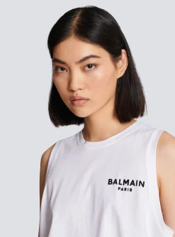 Flocked Tank Top-Balmain Cheap