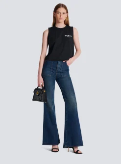 Flocked Tank Top-Balmain Cheap