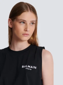 Flocked Tank Top-Balmain Cheap