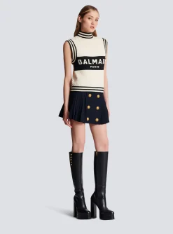 Monogrammed Bouclette Knit Top-Balmain Outlet