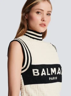 Monogrammed Bouclette Knit Top-Balmain Outlet