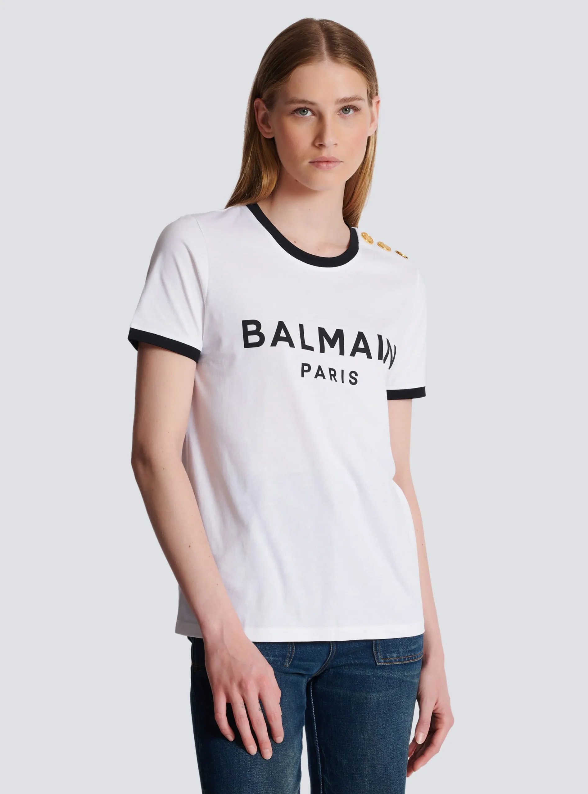 Paris 3-button T-shirt-Balmain Clearance