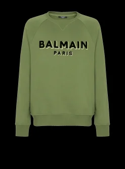 Paris Flocked Sweatshirt-Balmain Cheap